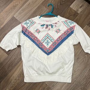 Vintage 80’s western fringe shirt ladies medium women’s